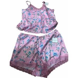 Chinese Laundry 2pc Sleep Camisole Pajama Set Lace trim Satin sleepwear XL